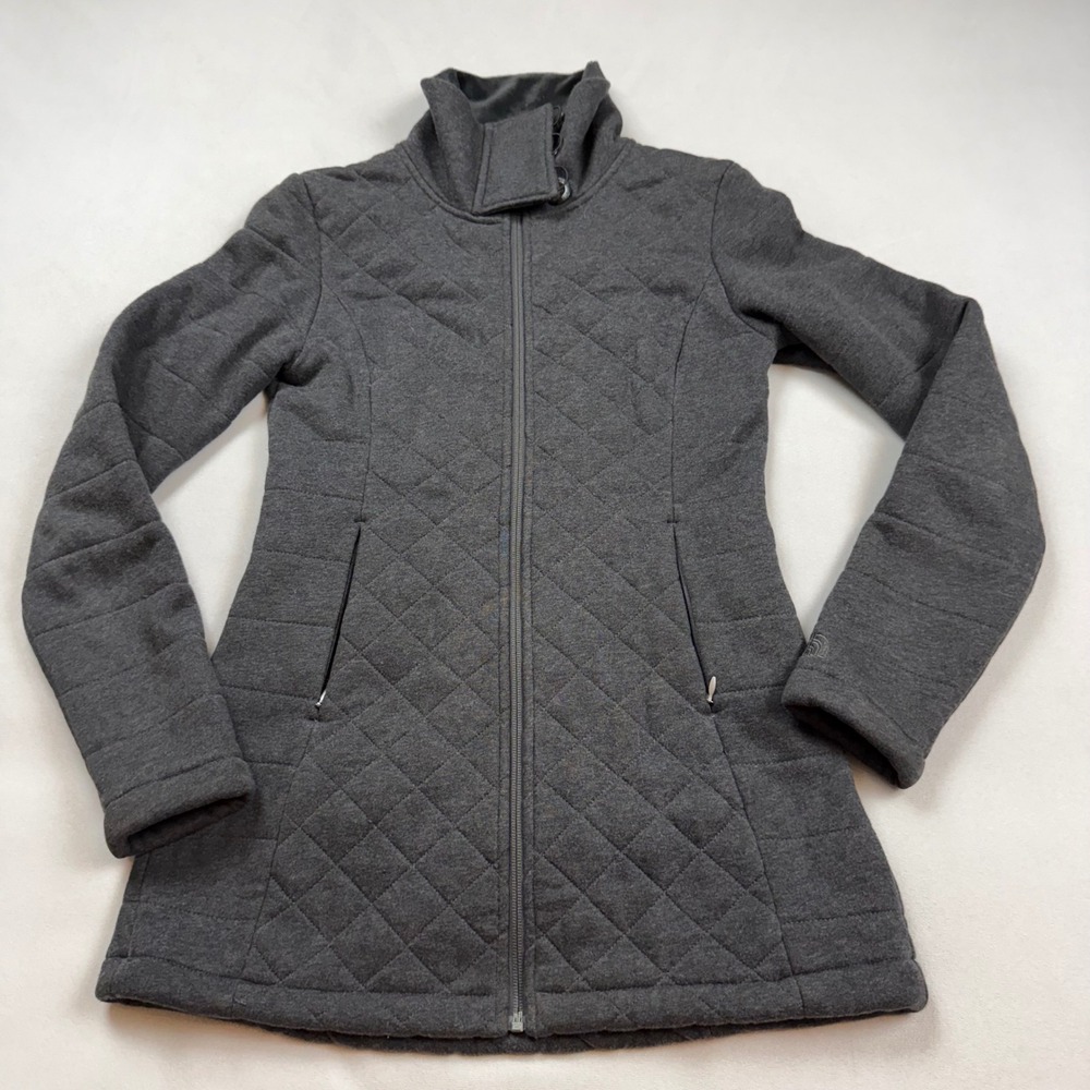 The North Face Caroluna Quilted Jacket Dark Grey Heather NF00CQL0 Womens XS
